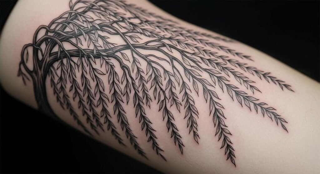 27 Enchanting Weeping Willow Tattoos for Soulful Expression ...
